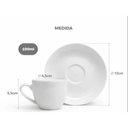 Ver imagem 2 de Xícara de Café 100ml com Pires Porcelana Branco Clean Chá Mesa Posta Servir