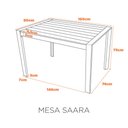 Ver imagem 2 de Mesa Moderna Area Externa 160x80 Saara Fratini
