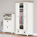 Ver imagem 3 de Armario 2 Pt Sapateira 3 Gv Madeira Maciça Branco Freijo Milani Store