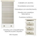 Ver imagem 4 de Armario 2 Pt Sapateira 3 Gv Madeira Maciça Branco Freijo Milani Store