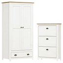 Ver imagem 1 de Armario 2 Pt Sapateira 3 Gv Madeira Maciça Branco Freijo Milani Store