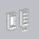 Ver imagem 2 de Armario 2 Pt Sapateira 3 Gv Madeira Maciça Branco Freijo Milani Store