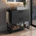 Ver imagem 2 de Gabinete para Banheiro com Cuba 80cm Placaeponto P1028-Gra Metal Grafite