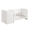 Ver imagem 7 de Berço Multifuncional 4 em 1 com Cômoda Vira Mini Cama MDF 185cm Atlanta Branco Brilho Reller