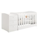 Ver imagem 2 de Berço Multifuncional 4 em 1 com Cômoda Vira Mini Cama MDF 185cm Atlanta Branco Brilho Reller