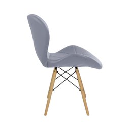 Cadeira Estofada Eiffel Slim Wood Pés de Madeira Cinza - 5