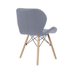 Cadeira Estofada Eiffel Slim Wood Pés de Madeira Cinza - 6