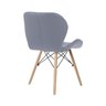Cadeira Estofada Eiffel Slim Wood Pés de Madeira Cinza - 6