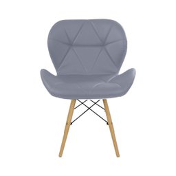 Cadeira Estofada Eiffel Slim Wood Pés de Madeira Cinza - 4