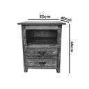 Ver imagem 4 de Kit 2 Mesa de Cabeceira Rustica 50x40x60cm Madeira de Demoliçao com Patina