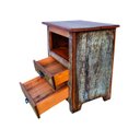Ver imagem 3 de Kit 2 Mesa de Cabeceira Rustica 50x40x60cm Madeira de Demoliçao com Patina