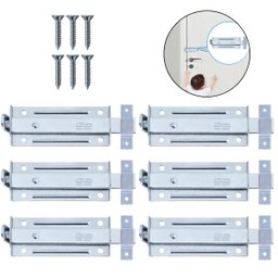 Ferrolho Trinco Tarjeta Fecho Chato para Porta Janela Portão 5,5cm Zincado | Silvana | Kit 06 Un - 1