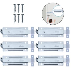 Ferrolho Trinco Tarjeta Fecho Chato para Porta Janela Portão 5,5cm Zincado | Silvana | Kit 06 Un