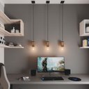 Ver imagem 2 de Pendente Vertical Madeira Capella Cabo Pp e Lâmpada 4w Âmbar