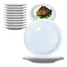 Jogo 10 Prato Refeição Mesa Raso para Restaurante Buffet Casa Self Service Porcelana Branca - 1