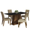 Ver imagem 2 de Conjunto Sala de Jantar Mesa Tampo de Madeira 4 Cadeiras Rustic/preto/imperial Ashley Madesa