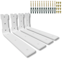 Ver imagem 1 de 4 Suportes Mão Francesa 15cm Fixador de Pare Design Moderno Embutido em L Branco