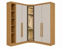 Ver imagem 1 de Guarda-Roupa Modulado de Canto Oblíquo Reflecta com LED 5 Portas e Cantoneira 100% MDF Cairo