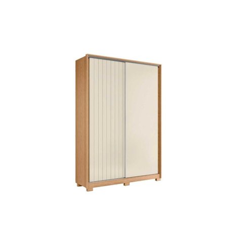 Guarda Roupa Ripado Frizatto Casal 2 Portas de Correr e 3 Gavetas - Freijó Off White Flex -