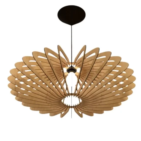 Luminária Teto tipo Pendente em MDF MERCÚRIO Completa -:Marrom