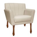 Ver imagem 1 de Poltrona Decorativa Retro Iza Suede Bege
