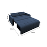 Sofá Cama para Sala de Estar Amora New Veludo Matrix - Azul - 6