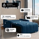 Ver mais imagens de Sofá Cama para Sala de Estar Amora New Veludo Matrix - Azul