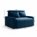 Ver imagem 6 de Sofá Cama para Sala de Estar Amora New Veludo Matrix - Azul