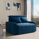 Ver imagem 1 de Sofá Cama para Sala de Estar Amora New Veludo Matrix - Azul