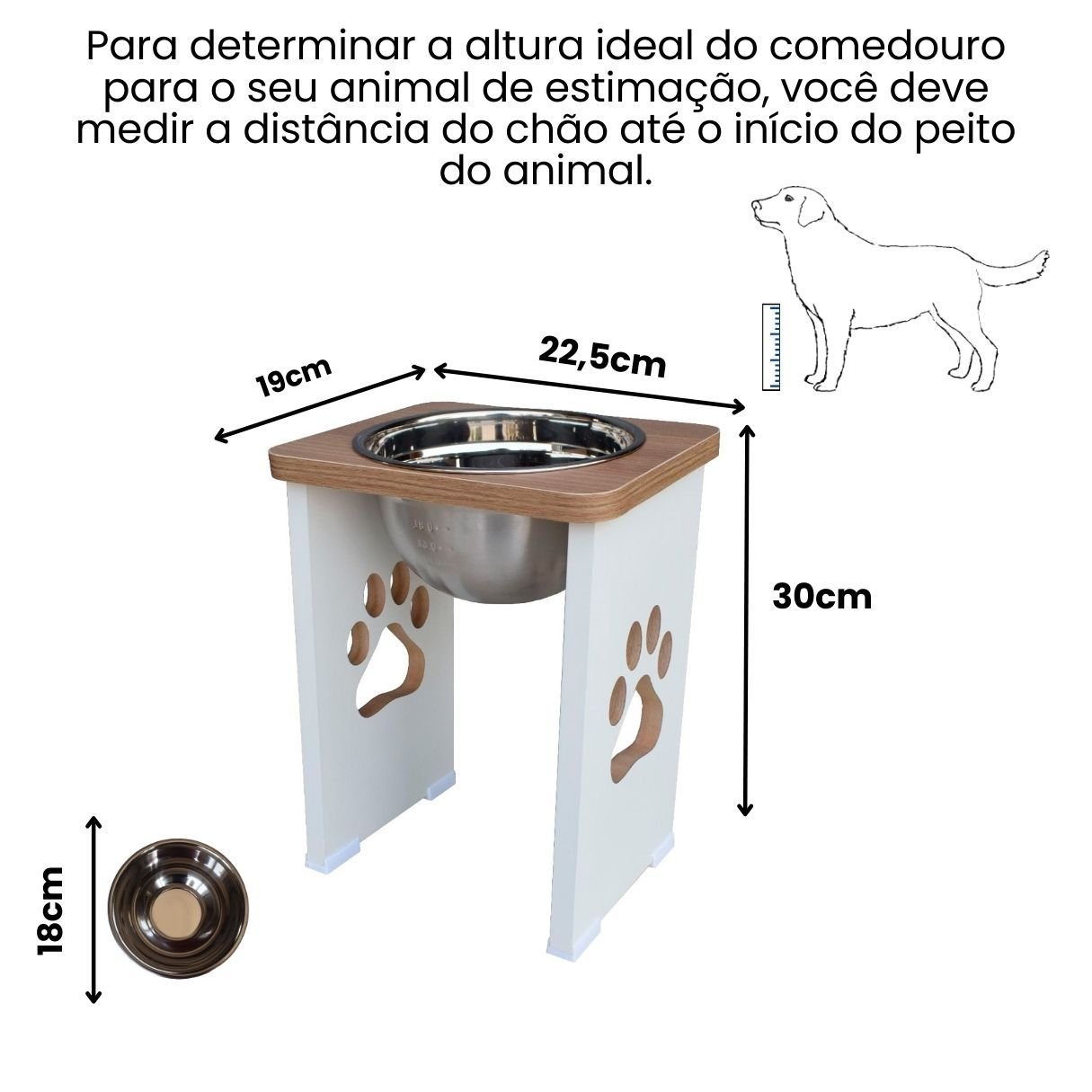 Comedouro Elevado Pet Cachorro Grande Mdf - 30 Cm - 2