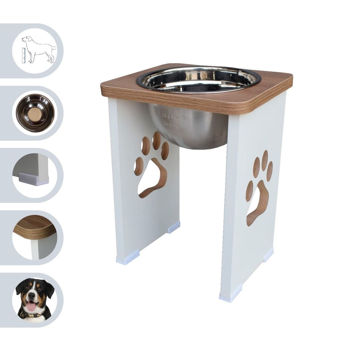 Comedouro Elevado Pet Cachorro Grande Mdf - 30 Cm - 1