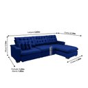 Ver imagem 2 de Sofá Berlin 3.85x2.10m com Chaise Super Pillow Top - Azul