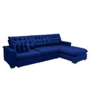 Ver imagem 3 de Sofá Berlin 3.85x2.10m com Chaise Super Pillow Top - Azul
