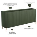 Ver imagem 3 de Aparador Buffet Sala de Jantar 4 Portas Brise Pés Industrial Dourado Naim I03 Musgo - Lyam Decor