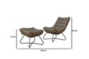 Ver imagem 2 de Poltrona Costela Decorativa com Puff Madeira Eva Preto -marrom