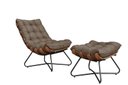 Ver imagem 3 de Poltrona Costela Decorativa com Puff Madeira Eva Preto -marrom