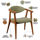 Ver imagem 4 de Cadeira Estofada para Sala de Estar Cecília L02 Bouclê Oliva - Lyam Decor