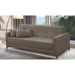 Sofá Cama 3 Lugares 2,00m Aurora Suede Adonai Estofados