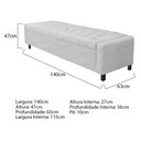 Ver imagem 3 de Kit Cabeceira e Calçadeira Baú Casal Everest P02 140cm Corano - Doce Sonho Móveis Branco