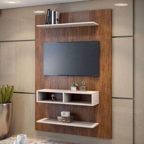Painel para Tv de até 43" Viero Imbuia e Off White Imbuia