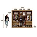 Ver imagem 2 de Guarda Roupa Casal Sonetto 3 Portas 6 Gavetas Cumaru 25 Fendi com Espelho – Novo Horizonte