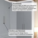 Ver imagem 5 de Guarda Roupas Modulado de Canto Diagonal 3 Peças com 5 Portas e 4 Gavetas Alpes Luciane Móveis