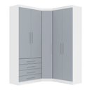 Ver imagem 3 de Guarda Roupas Modulado de Canto Diagonal 3 Peças com 5 Portas e 4 Gavetas Alpes Luciane Móveis