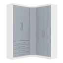 Ver imagem 3 de Guarda Roupas Modulado de Canto Diagonal 3 Peças com 5 Portas e 4 Gavetas Alpes Luciane Móveis