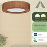Plafon Wood Madeira Redondo Led 12w Bivolt Imbuia:3000k Branco Quente - 2
