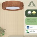Ver imagem 2 de Plafon Wood Madeira Redondo Led 12w Bivolt Imbuia:3000k Branco Quente