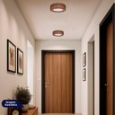 Ver imagem 3 de Plafon Wood Madeira Redondo Led 12w Bivolt Imbuia:3000k Branco Quente