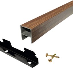 Combo 5 Brises de Teto Nogueira Wpc Interno + Kit Instalação - 1