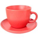 Ver imagem 3 de Conjunto Xícaras com Pires 12pçs Vermelho em Cerâmica 210ml