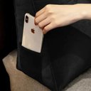 Ver imagem 4 de Almofada para Cabeceira de Cama King 195 Cm com Porta Celular Apoio para Costas Suede Preto